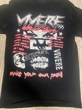 Kids Black Graphic Tour-Style Tee - Unbranded